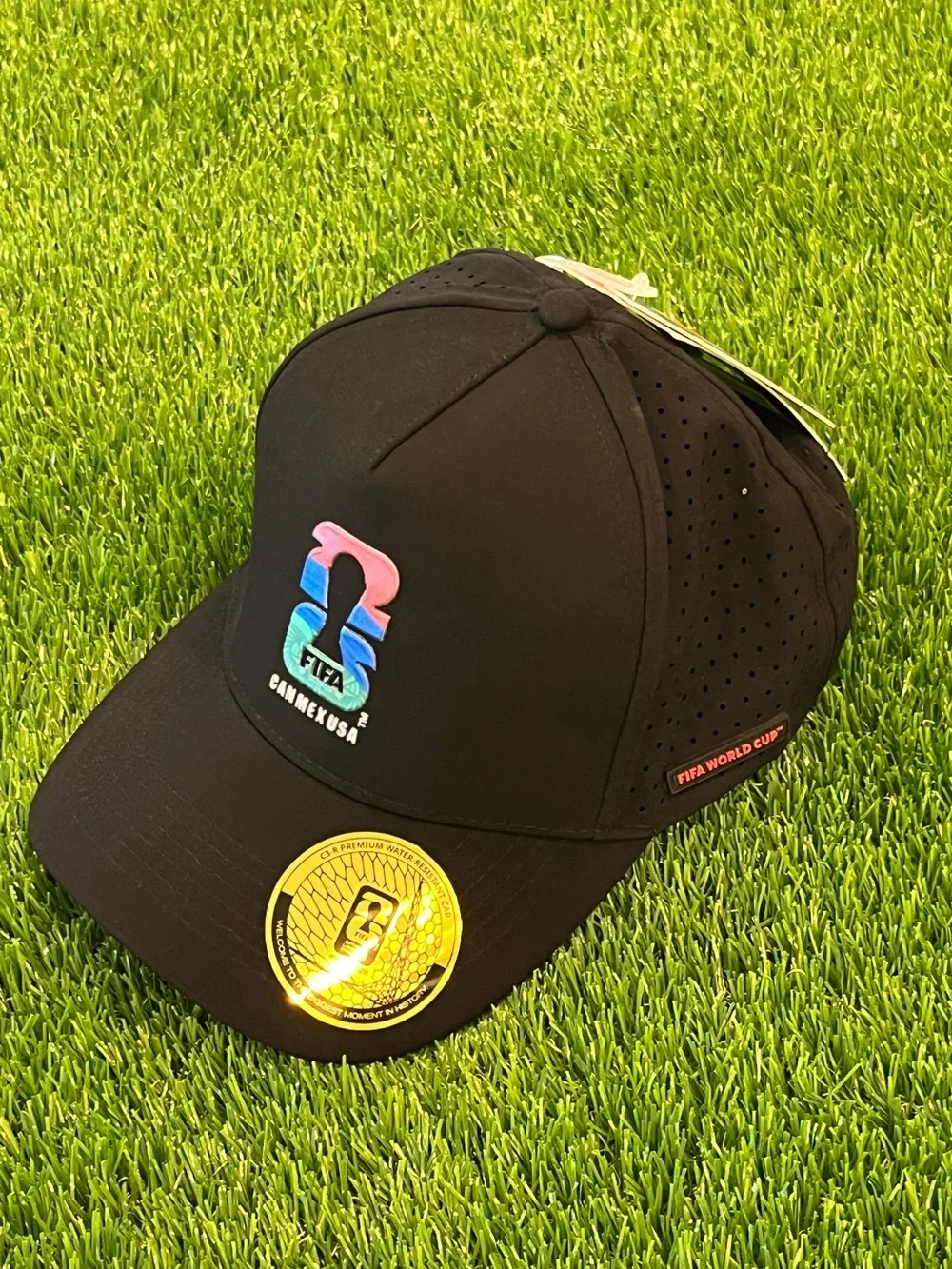 Official FIFA World Cup 2026 C3-R Water Resistant Snapback Cap Black - NWT